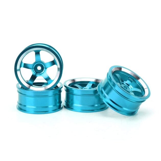 Vbest life RC Wheel Hub,4Pcs 1/10 Aluminum Alloy Wheel Hub Accessory RC Parts Fit for 94123 Touring Drift Car(Blue)