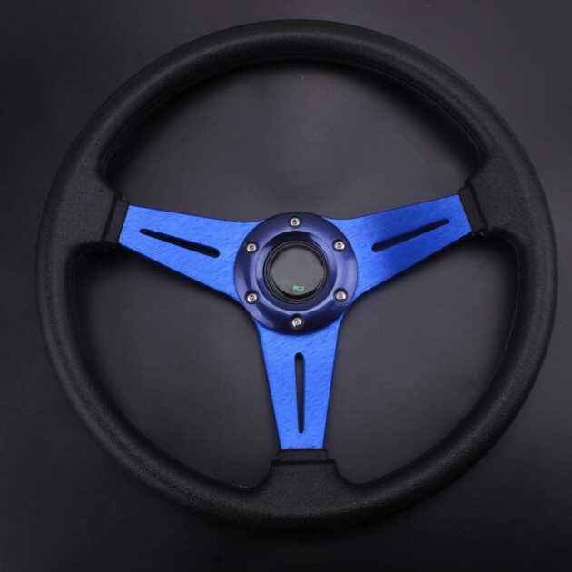 XZRTZ UniV-ersal Racing Steering Wheel Quick Release for Car Sport Drifting Steering Wheel Pu Leather and Aluminum Spokes with Horn Button - Image 2