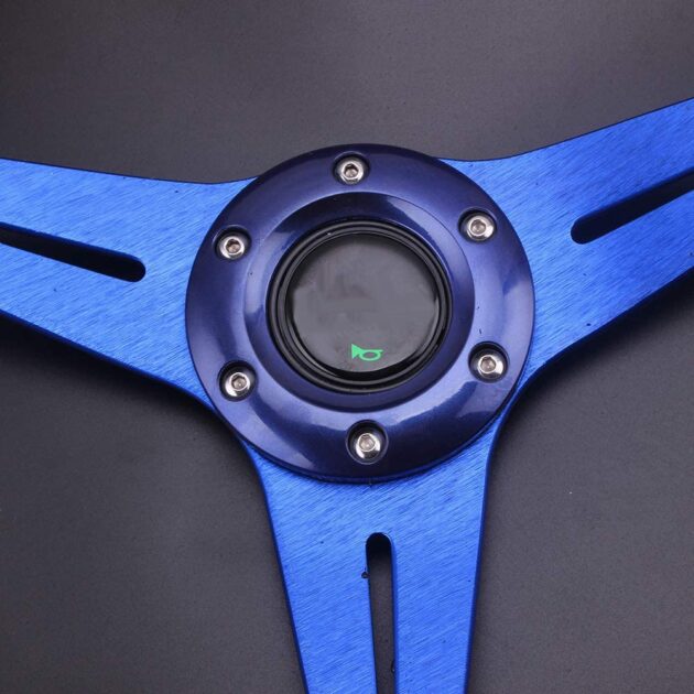 XZRTZ UniV-ersal Racing Steering Wheel Quick Release for Car Sport Drifting Steering Wheel Pu Leather and Aluminum Spokes with Horn Button - Image 3