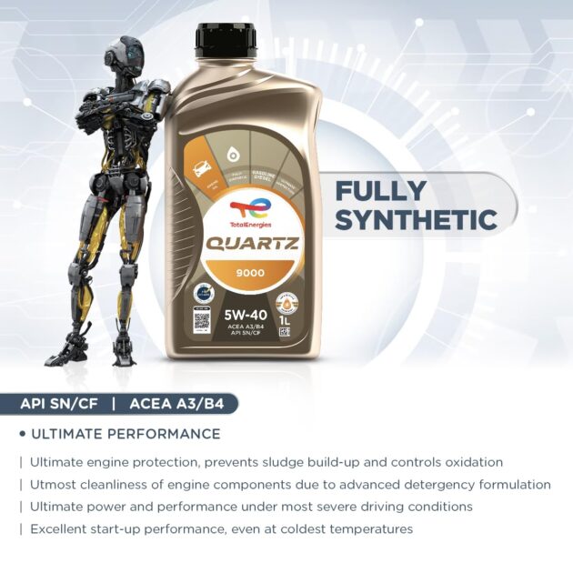 TotalEnergies Quartz 9000 5W-40 ACEA A3/B4 API SN/CF |Fully Synthetic Engine Oil for Petrol,Diesel & CNG Cars (1L) - Image 4