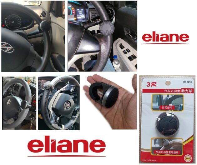 Eliane Universal Car Steering Wheel Spinner Knob 360° Rotation Power Handle Driving Helper Booster Auxiliary Aid Control Strengthener Fit for All Vehicles Cars Truck Tractor Original 3R-2251 - Image 2