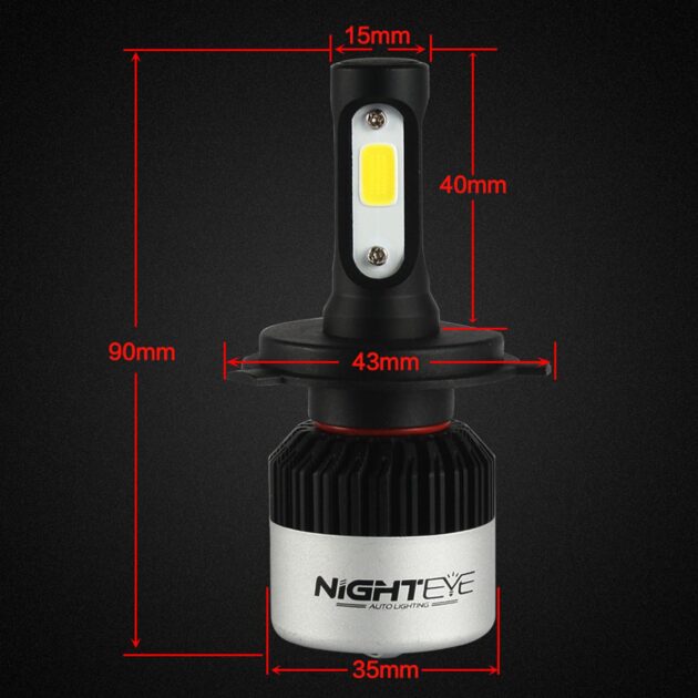 OTOROYS 2 YEAR WARRANTY Geniune H4 Hi/Lo 9000LM 6500K 72 W LED Automotive Headlight Bulbs Auto Conversion Driving Lamp (Cool White light) (H4) - Image 3