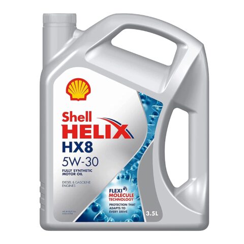 Shell Helix HX8 5W-30 API SN Plus Fully Synthetic Engine Oil for Petrol, Diesel & CNG Cars (3.5 L), medium