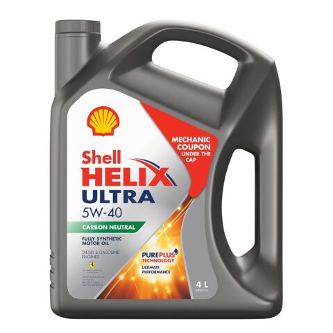 Shell Helix Ultra 5W-40 API SN Fully Synthetic Engine Oil for Petrol, Diesel, CNG/LPG Cars (4 L)