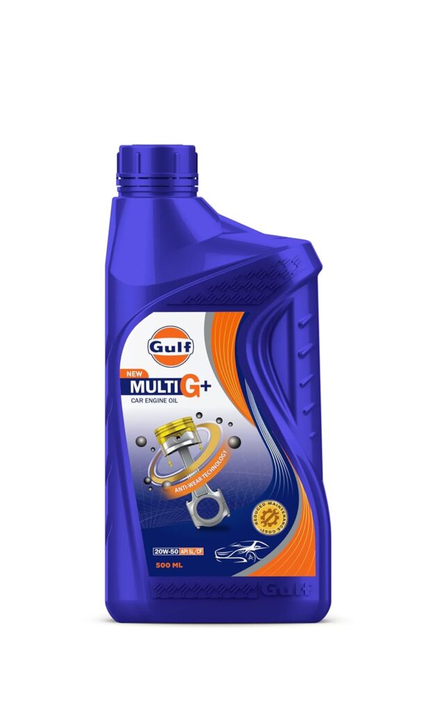 GULF MULTI G+ 20W-50 [500 ML] API SL/CF Car Engine Oil with Anti-Wear Technology for Reduced Maintenance Cost
