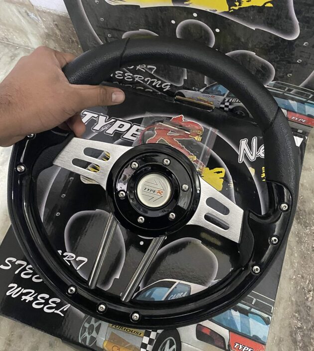 AUTO MT - 13 inch MOMO Black Universal Steering Wheel for Sports Car Look Rally Race Off Road with HUB Free - Image 2