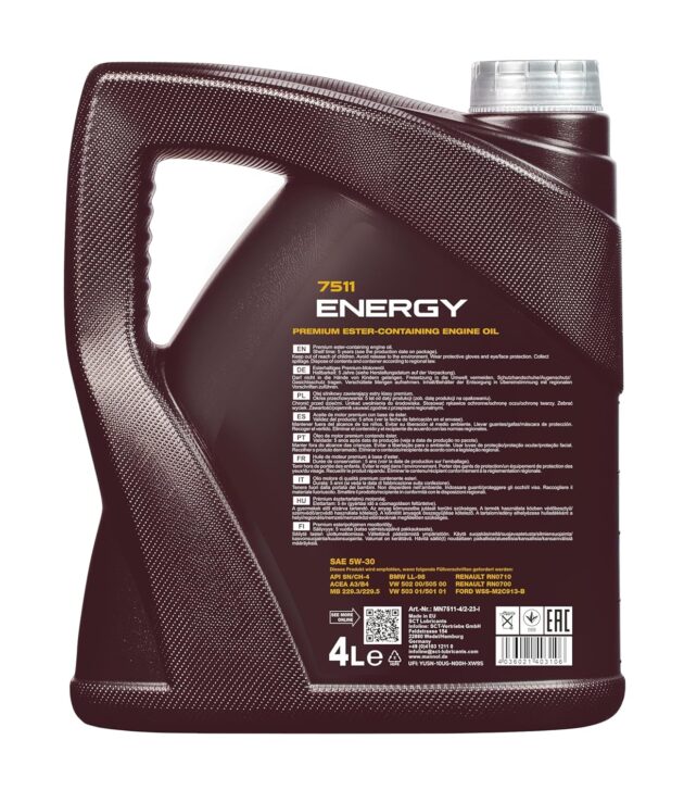 MANNOL 7511 Energy (4L) 5W-30 // API SN/CH-4 // ACEA A3/B4 Engine Oil for Modern Petrol and Diesel Engines Imported from Germany (1, 4L) - Image 2